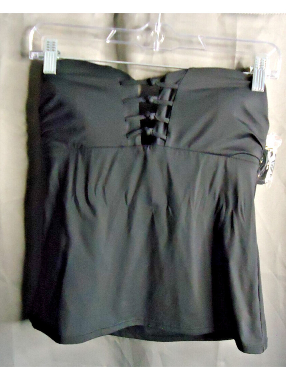 Apt. 9 Bandini Size Med (8-10) Black Front Knotted Swim Top Removable Straps